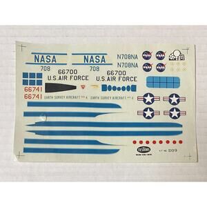 Testors Model Kit #209 NASA Air Force Decal Sheet Damaged 37B